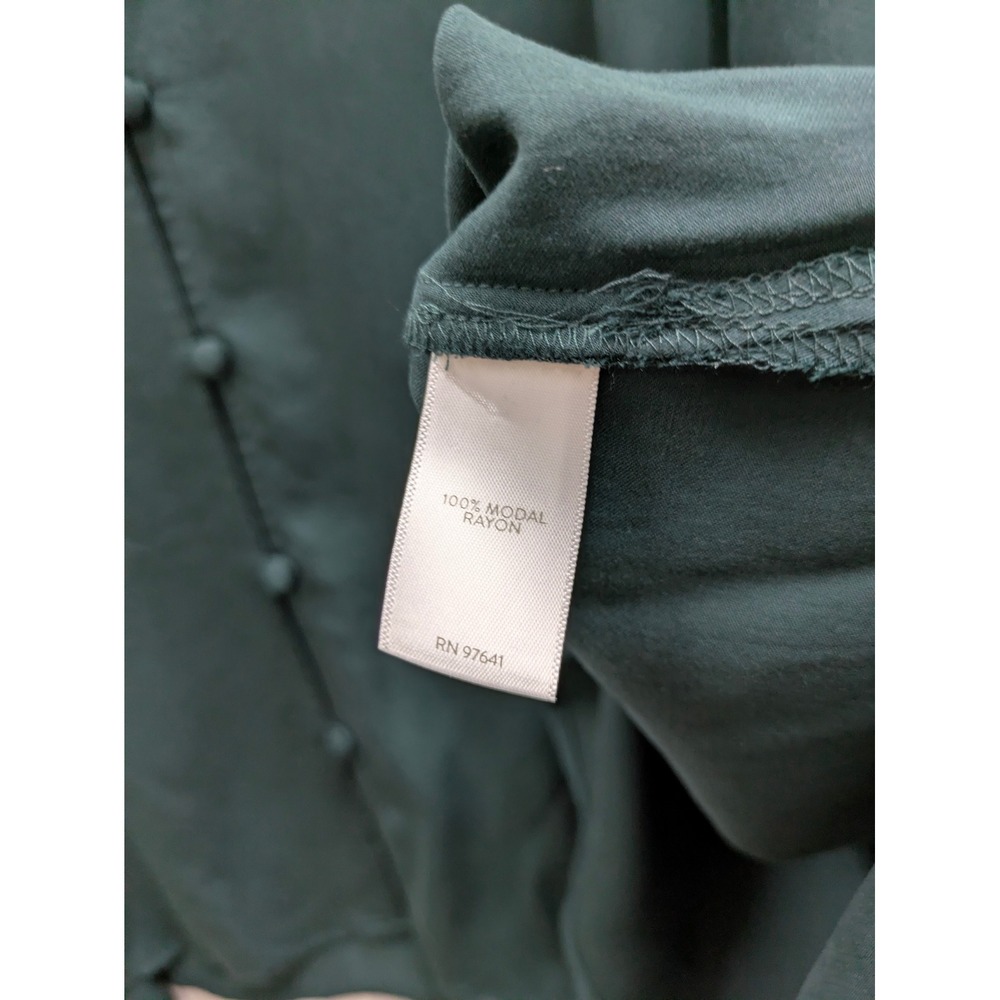 J Jill Evergreen Button Front Blouse Womens 4X Long Sleeve Minimalist Jewel Tone - Picture 7 of 8